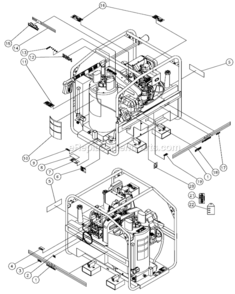 Decal Placement Diagram and Parts List for HSD-3004-0MDY  Mi-T-M Pressure Washer