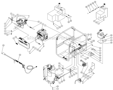 Frame Assembly Diagram and Parts List for HSD-3005-0MGV  Mi-T-M Pressure Washer