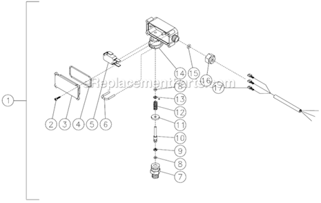 Pressure Switch Diagram and Parts List for HSD-3005-0MGV  Mi-T-M Pressure Washer