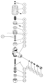 Unloader Diagram and Parts List for HSD-3005-0MGV  Mi-T-M Pressure Washer