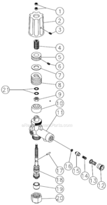 Unloader Diagram and Parts List for HSD-3505-0MGH  Mi-T-M Pressure Washer