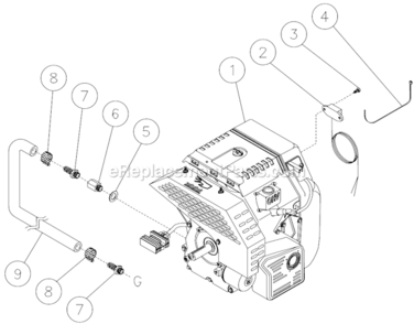 Engine Assembly Diagram and Parts List for HSD-3505-0MGH  Mi-T-M Pressure Washer