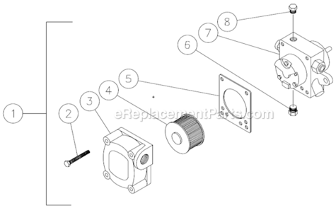 Fuel Pump Diagram and Parts List for HSE-1002-0M10  Mi-T-M Pressure Washer