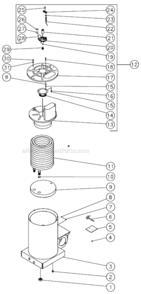 Boiler Assembly Diagram and Parts List for HSE-1002-0M11  Mi-T-M Pressure Washer