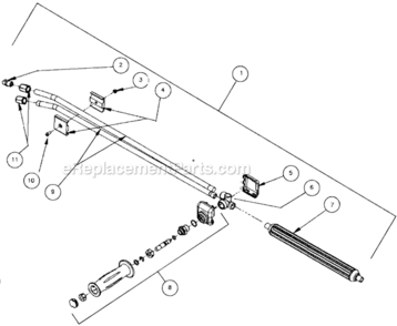 Dual Lance Assembly Diagram and Parts List for HSE-1002-0M11  Mi-T-M Pressure Washer