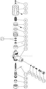 Unloader Diagram and Parts List for HSE-1002-SM10  Mi-T-M Pressure Washer