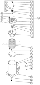 Boiler Assembly Diagram and Parts List for HSE-1502-0M10  Mi-T-M Pressure Washer