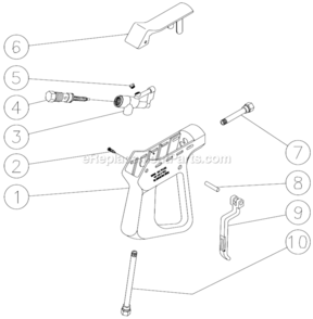 Gun Assembly Diagram and Parts List for HSE-2003-0M10  Mi-T-M Pressure Washer
