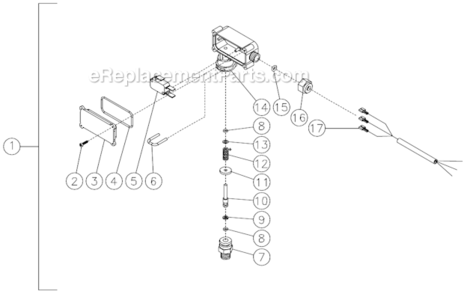Pressure Switch Diagram and Parts List for HSE-2003-0M10  Mi-T-M Pressure Washer
