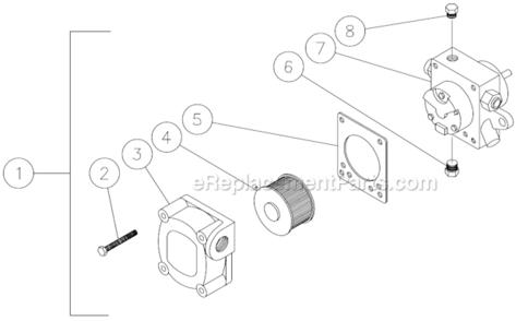 Fuel Pump Diagram and Parts List for HSE-2504-0M10  Mi-T-M Pressure Washer