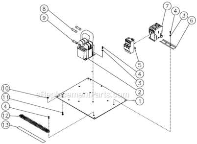 Electric Panel Three Phase Diagram and Parts List for HSE-2504-0M30  Mi-T-M Pressure Washer