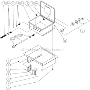 Control Panel Diagram and Parts List for HSE-3004-0M30  Mi-T-M Pressure Washer