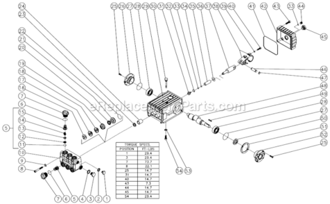 Pump Assembly Before S/N 15045000 Diagram and Parts List for HSE-3504-0M10  Mi-T-M Pressure Washer