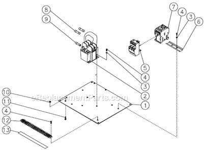 Electric Panel Three Phase Diagram and Parts List for HSE-3504-0M10  Mi-T-M Pressure Washer
