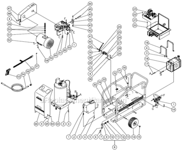 Frame Assembly Diagram and Parts List for HSE-3504-0M10  Mi-T-M Pressure Washer