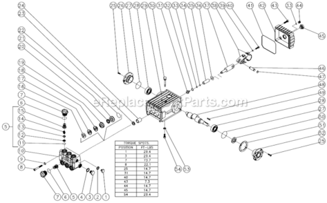 Pump Assembly Before S/N 15045000 Diagram and Parts List for HSE-3504-0M30  Mi-T-M Pressure Washer