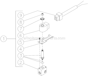 Fuel Solenoid Diagram and Parts List for HSP-2003-0MGV  Mi-T-M Pressure Washer