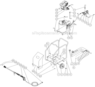 Frame Before S/N 15010743 Diagram and Parts List for HSP-2003-1MGH  Mi-T-M Pressure Washer