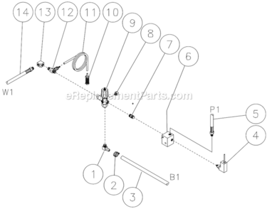 Unloader/Manifold Assembly Diagram and Parts List for HSP-2003-1MGV  Mi-T-M Pressure Washer