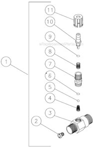 Detergent Injector Diagram and Parts List for HSP-2003-1MGV  Mi-T-M Pressure Washer