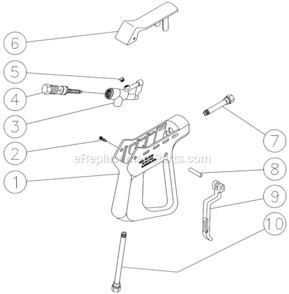 Gun Assembly Diagram and Parts List for HSP-2003-3MGH  Mi-T-M Pressure Washer