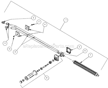 Dual Lance Assembly Diagram and Parts List for HSP-2003-3MGH  Mi-T-M Pressure Washer