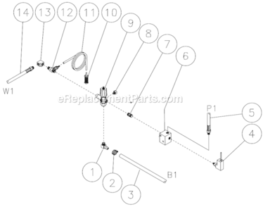 Unloader/Manifold Assembly Diagram and Parts List for HSP-2003-3MGV  Mi-T-M Pressure Washer
