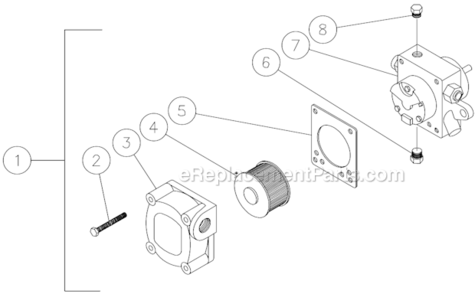 Fuel Pump Diagram and Parts List for HSP-2403-1MGH  Mi-T-M Pressure Washer