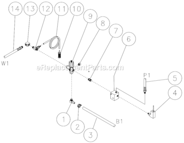 Unloader/Manifold Assembly Diagram and Parts List for HSP-2403-3MGR  Mi-T-M Pressure Washer
