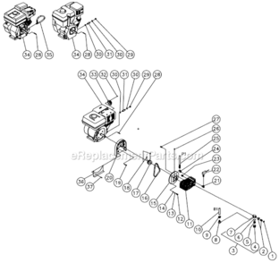 Part Location Diagram of 38-0051 Mi-T-M Flange/Pump Adapter