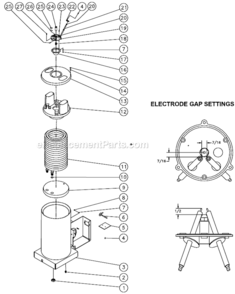Boiler Assembly Before S/N 15048210 Diagram and Parts List for HSP-3003-3MGR  Mi-T-M Pressure Washer
