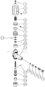 Unloader Diagram and Parts List for HSP-3003-3MGR  Mi-T-M Pressure Washer