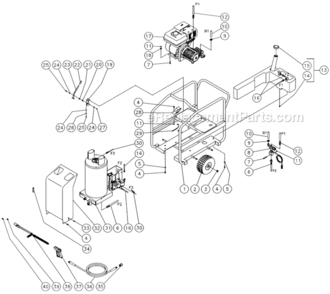 Frame After S/N 15010743 B Diagram and Parts List for HSP-3004-1MGH  Mi-T-M Pressure Washer