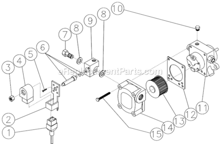 Fuel Pump And Fuel Solenoid Diagram and Parts List for HSP-3004-1MGH  Mi-T-M Pressure Washer