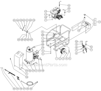 Frame After S/N 15010743 B Diagram and Parts List for HSP-3004-1MGV  Mi-T-M Pressure Washer