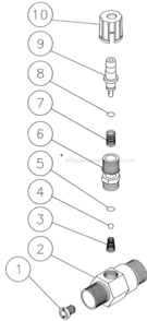 Detergent Injector Diagram and Parts List for HSP-3004-1MGV  Mi-T-M Pressure Washer