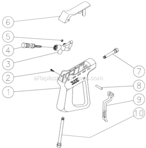 Gun Assembly Diagram and Parts List for HSP-3004-3MGH  Mi-T-M Pressure Washer