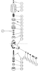 Unloader Diagram and Parts List for HSP-3004-3MGH  Mi-T-M Pressure Washer