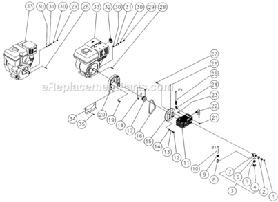 Part Location Diagram of 3-0194 Mi-T-M High Pressure Pump