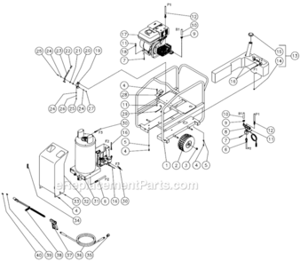 Frame After S/N 15010743 Diagram and Parts List for HSP-3004-3MGV  Mi-T-M Pressure Washer
