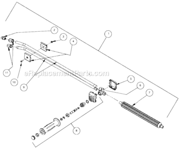 Dual Lance Assembly Diagram and Parts List for HSP-3004-3MGV  Mi-T-M Pressure Washer