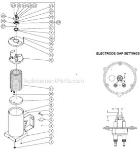 Boiler Assembly After S/N 15048210 Diagram and Parts List for HSP-3504-3MGH  Mi-T-M Pressure Washer