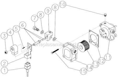 Fuel Pump And Fuel Solenoid Diagram and Parts List for HSP-3504-3MGR  Mi-T-M Pressure Washer