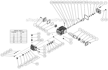 Pump Assembly Diagram and Parts List for HSP-3504-3MGR  Mi-T-M Pressure Washer