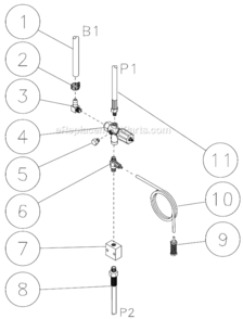 Unloader/Manifold Assembly Diagram and Parts List for HSP-3504-3MGR  Mi-T-M Pressure Washer