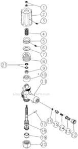 Unloader Diagram and Parts List for HSP-3504-3MGR  Mi-T-M Pressure Washer