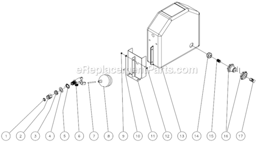 Float Tank Assembly Diagram and Parts List for HSSERIES  Mi-T-M Pressure Washer