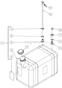 Burner Fuel Tank Diagram and Parts List for HSSERIES  Mi-T-M Pressure Washer