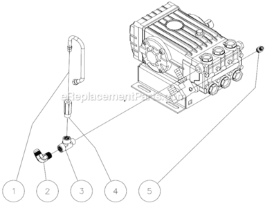 Pump Plumbing: Pressure Trapping Unloader Diagram and Parts List for HSSERIES  Mi-T-M Pressure Washer