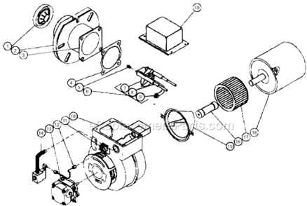 Burner Assembly Diagram and Parts List for HU-1002-0M12  Mi-T-M Pressure Washer